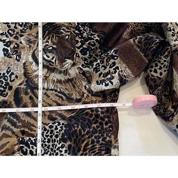 Vintage Kim Rogers Sport Silk Mixed Animal Print Bomber Jacket, Size 1X - Picture 12 of 14